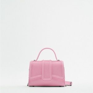 Zara pink mini handbag with attached chain strap barbie color